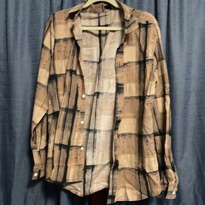 Plaid brown men shirt, new without tags.